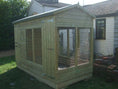 Load image into Gallery viewer, Winterley Wooden Dog Kennel And Run 12ft (wide) x 5ft (depth) x 6'6ft (apex)
