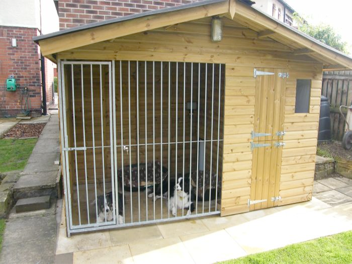 Elworth Chalet Wooden Dog Kennel And Run 10'6ft (wide) x 4ft (depth) x 6'6ft (apex)