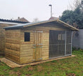 Load image into Gallery viewer, Elworth Chalet Dog Kennel 14ft (wide) x 4ft (depth) x 6'6ft (apex)
