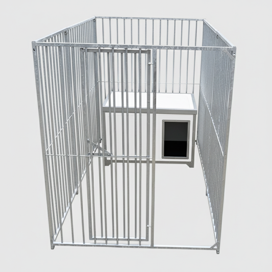 Enhanced single holding galvanised dog pen