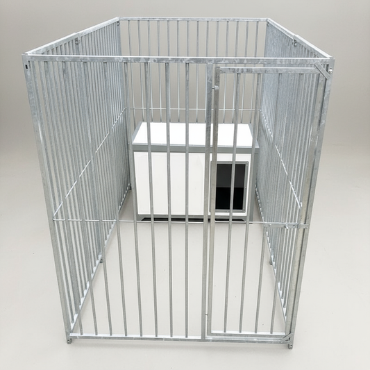 Enhanced single holding galvanised dog pen