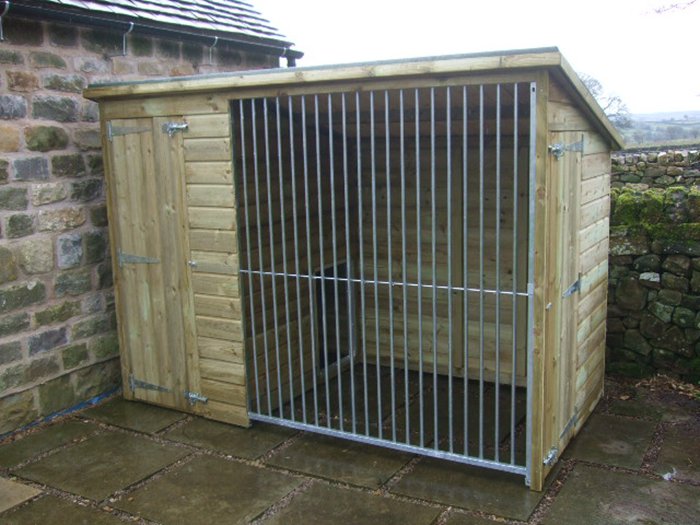 Ettiley Wooden Dog Kennel And Run 12ft (wide) x 6ft (depth) x 5'7ft (high)