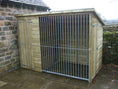 Load image into Gallery viewer, Ettiley Wooden Dog Kennel And Run 14ft (wide) x 6ft (depth) x 5'7ft (high)
