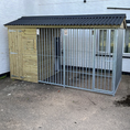 Load image into Gallery viewer, Faddiley apex wooden dog kennel and run, full height design with weatherproof construction
