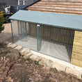Load image into Gallery viewer, Faddiley apex wooden dog kennel side elevation, showing full height design
