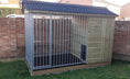 Load image into Gallery viewer, Faddiley Wooden Dog Kennel And Run 10'6ft (wide) x 5ft (depth) x 6'9ft (apex)
