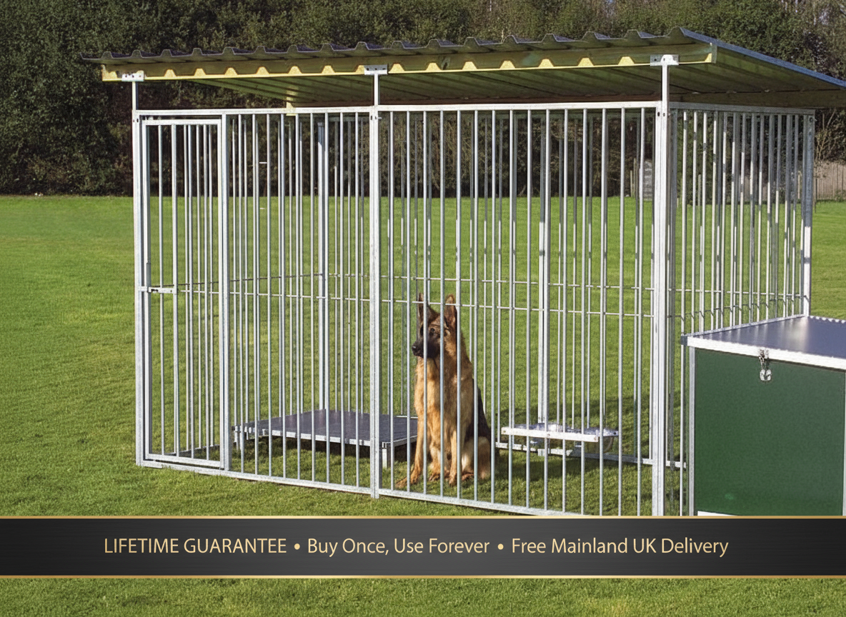 4-Sided Bar Pro Dog Pen With Roof - Lifetime Guarantee