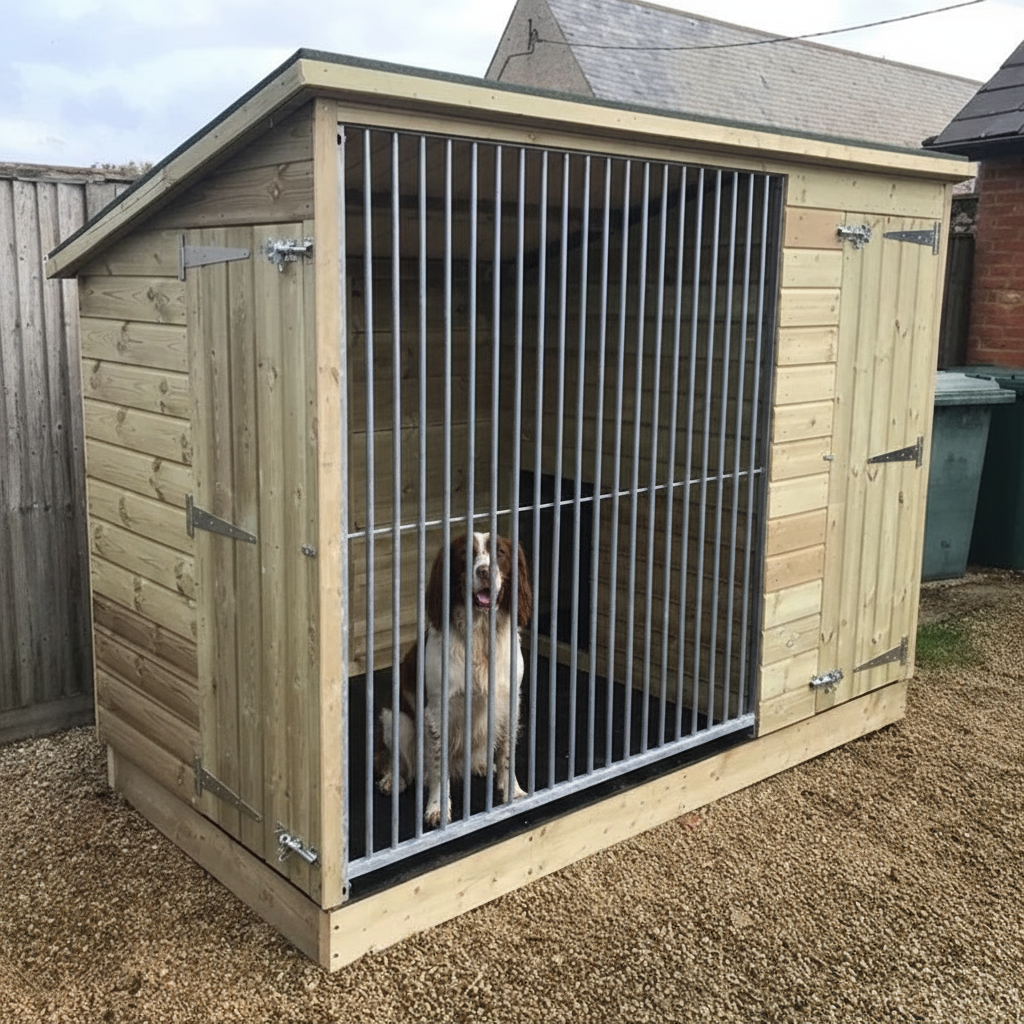 Ettiley 8ft x 4ft Kennel with Dog