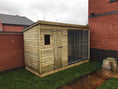 Load image into Gallery viewer, Stapeley Wooden Dog Kennel And Run 14ft (wide) x 6ft (deep) x 6'6ft (high)
