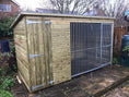 Load image into Gallery viewer, Chesterfield Wooden Dog Kennel And Run 8ft (wide) x 6ft (depth) x 5'11ft (high)
