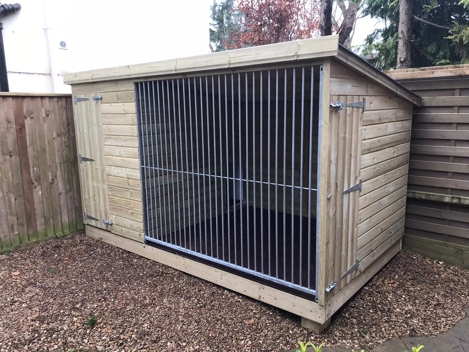 Ettiley Wooden Dog Kennel And Run 8ft (wide) x 6ft (depth) x 5'7ft (high)