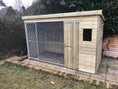 Load image into Gallery viewer, Stapeley Wooden Dog Kennel And Run 8ft (wide) x 6ft (deep) x 6'6ft (high)
