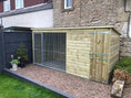 Load image into Gallery viewer, Chesterfield Wooden Dog Kennel And Run 10'6ft (wide) x 4ft (depth) x 5'11ft (high)
