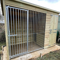 Load image into Gallery viewer, Chesterfield kennel demonstrating weather-resistant timber finish
