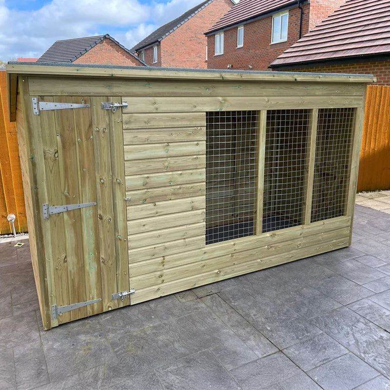 10x5 dog kennel and run pent roof safe,secure and cosy for small breed dogs