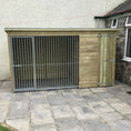 Load image into Gallery viewer, Weatherproof dog kennel with pent roof and rust-resistant run panel
