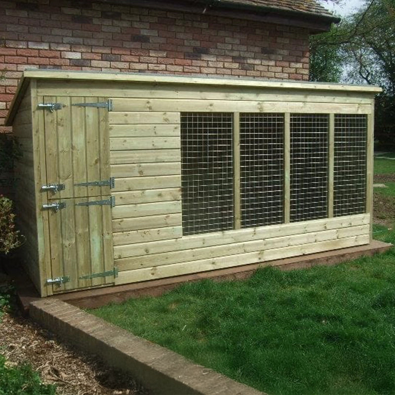 Kennelstore 14x4 large Weather proof outdoor dog kennel and run pent roof free delivery