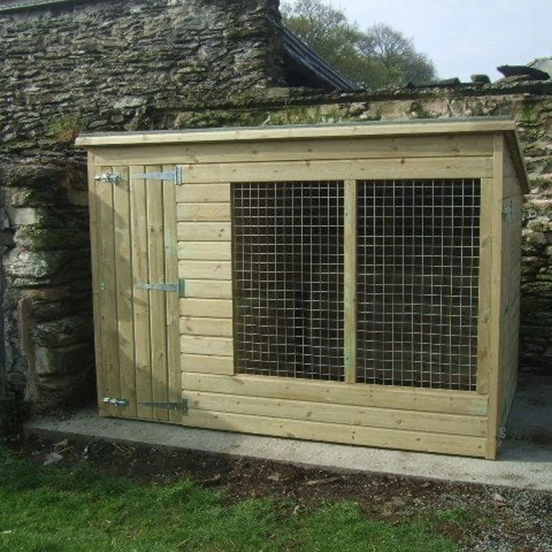 8x5 wooden dog kennel with run tanalised timber