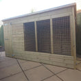Load image into Gallery viewer, Aston Wooden Dog Kennel & Run 8ft x 5ft – Pent Roof, Medium Height

