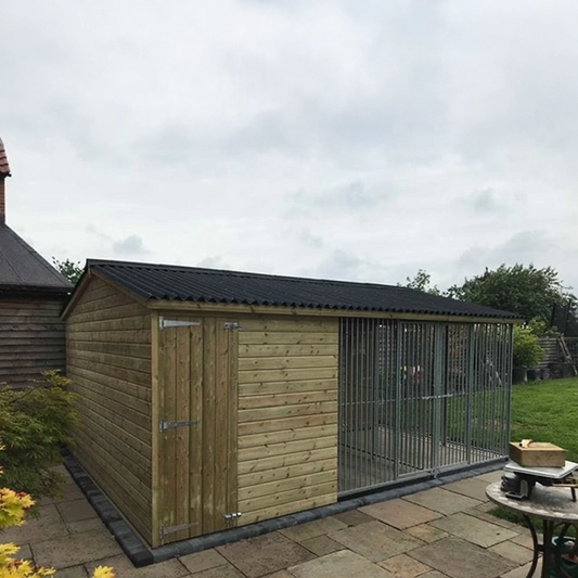 2 bay dog kennel block and storage breeder kennels