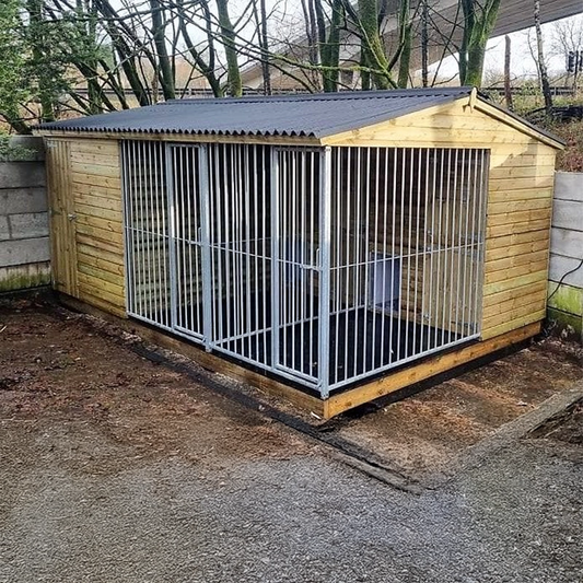 2 bay dog kennel block and storage breeder kennels