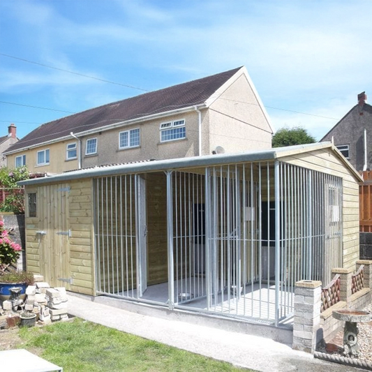 2 bay dog kennel block and storage breeder kennels