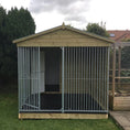 Load image into Gallery viewer, A high-quality, tanalised wooden  Dog Kennel with a front entry and run.
