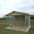 Load image into Gallery viewer, Large outdoor dog kennel with metal bars 
