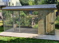 Load image into Gallery viewer, Faddiley Wooden Dog Kennel And Run 8ft (wide) x 5ft (depth) x 6'9ft (apex)
