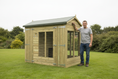Load image into Gallery viewer, Insulated floor and spacious interior of Winterley wooden dog kennel
