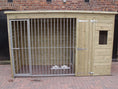 Load image into Gallery viewer, Stapeley Wooden Dog Kennel And Run 12ft (wide) x 5ft (deep) x 6'6ft (high)
