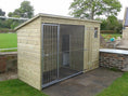 Load image into Gallery viewer, Stapeley Wooden Dog Kennel And Run 12ft (wide) x 5ft (deep) x 6'6ft (high)
