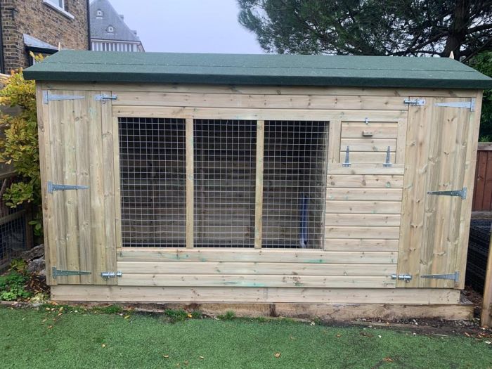 Winterley Wooden Dog Kennel And Run 8ft (wide) x 5ft (depth) x 6'6ft (apex)
