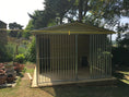 Load image into Gallery viewer, Front Entry Wymbury Deluxe Wooden Dog Kennel And Run- 10ft (wide) x 10'6ft (deep) x 7'2ft (apex)
