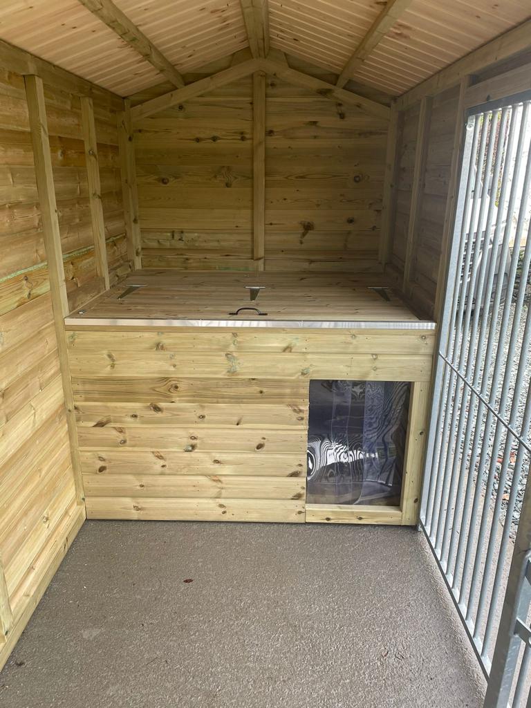 Buxton Wooden Dog Kennel And Run 12ft (wide) x 5ft (depth) x 7ft (apex)