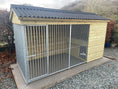 Load image into Gallery viewer, Buxton Wooden Dog Kennel And Run 12ft (wide) x 5ft (depth) x 7ft (apex)

