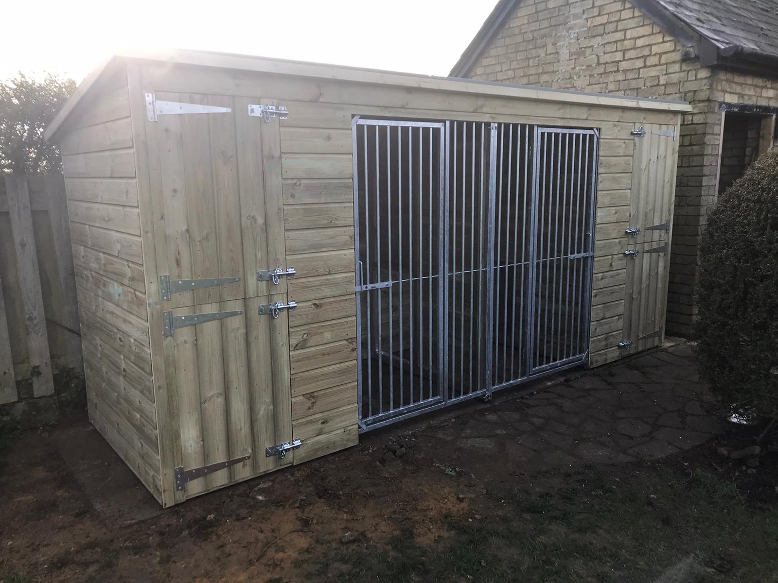 Bunbury 2 Bay Wooden Dog Kennel And Run 13ft (wide) x 4ft (deep) x 5'7ft (high)